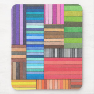Mousepad Padrão Listrado Geométrico Colorido em Arco-íris
