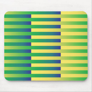 Mousepad Padrão Listrado Verde Amarelo Azul