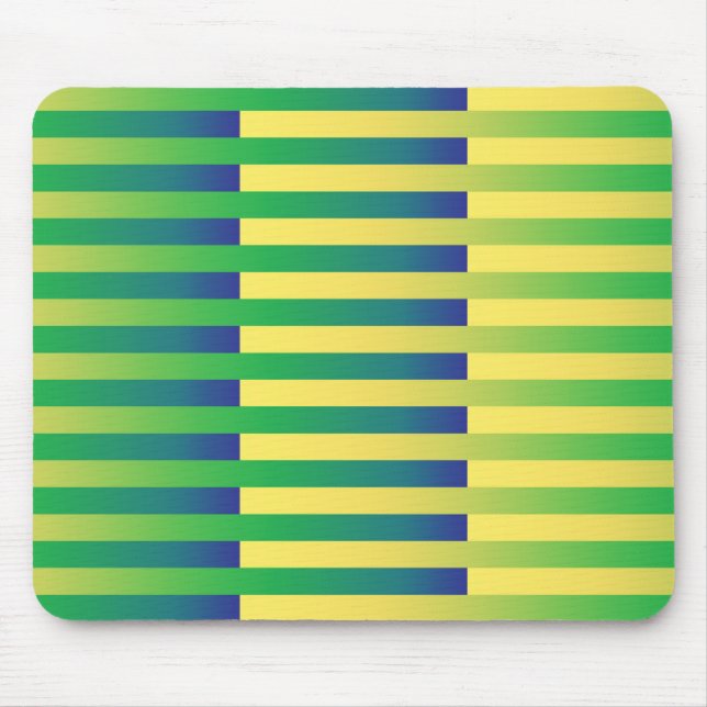 Mousepad Padrão Listrado Verde Amarelo Azul (Frente)