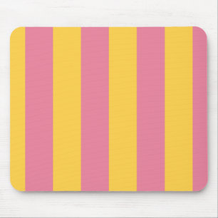 Mousepad Padrão Listrado Vertical Rosa Vibrante e Amarelo