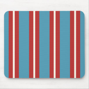 Mousepad Padrão Listrado Vibrante Vermelho e Azul Design Mo