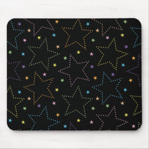 Mousepad Padrão mágico colorido do céu noturno estrelado