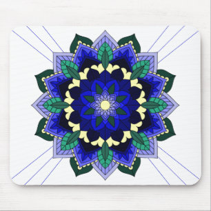 Mousepad Padrão Mandala 02 no mouse azul escuro