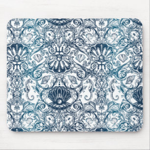 Mousepad Padrão Marinho Vintage