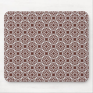 Mousepad Padrão Marrom branco geométrico sem costura