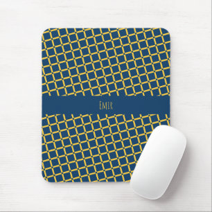 Mousepad Padrão Mínimo Amarelo Azul