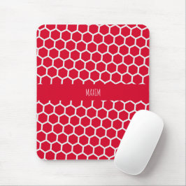 Mousepad Padrão Mínimo Branco Hexágono