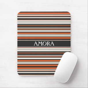 Mousepad Padrão Mínimo Laranja de Cinza de Stripes