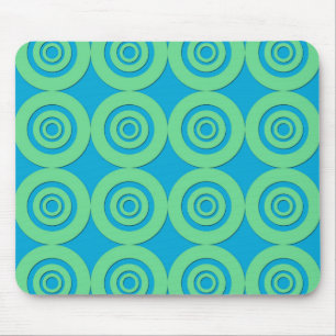 Mousepad Padrão Moderno Círculos Verde Hortelã Turquesa