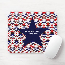 Mousepad Padrão Moderno Patriótico Americano Branco Azul