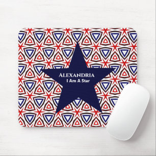 Mousepad Padrão Moderno Patriótico Americano Branco Azul