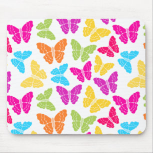 Mousepad Padrão Moderno Vibrante da Borboleta Arco-Íris