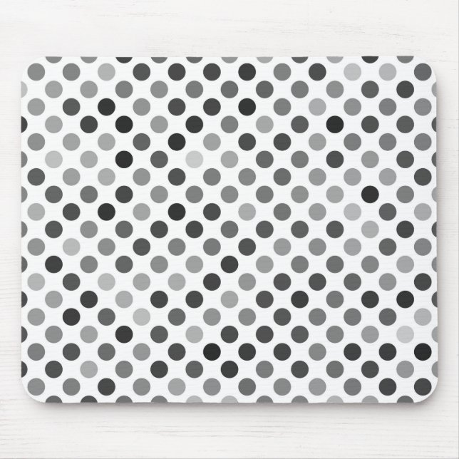 Mousepad Padrão monocromático de Bolinhas (pontos pretos e  (Frente)