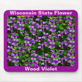 Mousepad Padrão Mosaico Violeta Violeta de Madeira de Flor