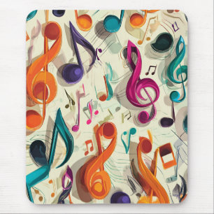 Mousepad Padrão Musical Colorido