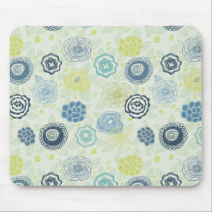 Mousepad padrão Na moda floral com flores bonitas