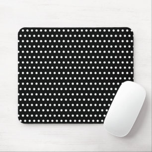 Mousepad Padrão na moda Pequeno de Pontos Brancos em Preto