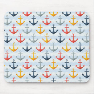 Mousepad Padrão náutico com Âncoras