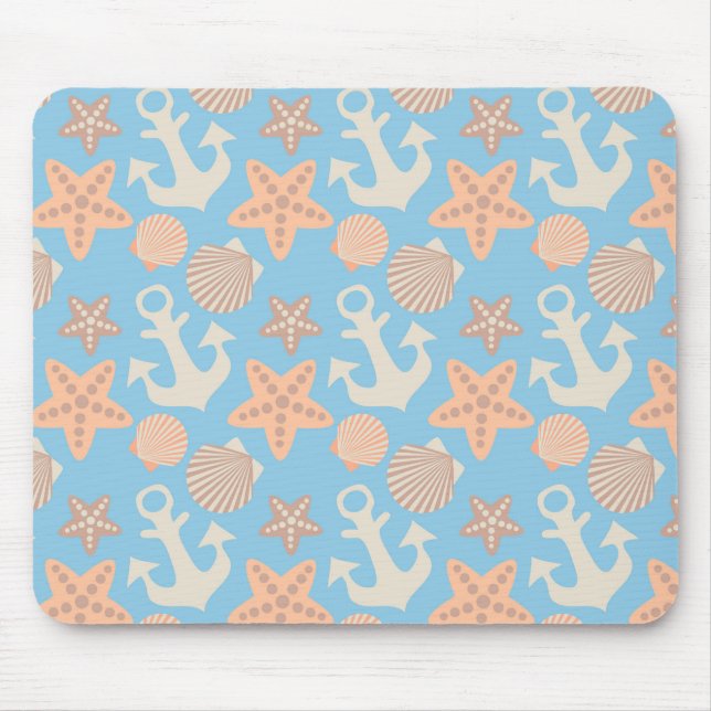 Mousepad Padrão Náutico Pastel (Frente)