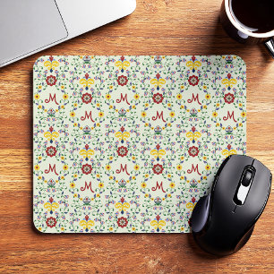 Mousepad Padrão nórdico do Monograma Rosemaling escandinavo