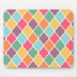 Mousepad Padrão oriental de quatrefoil colorido