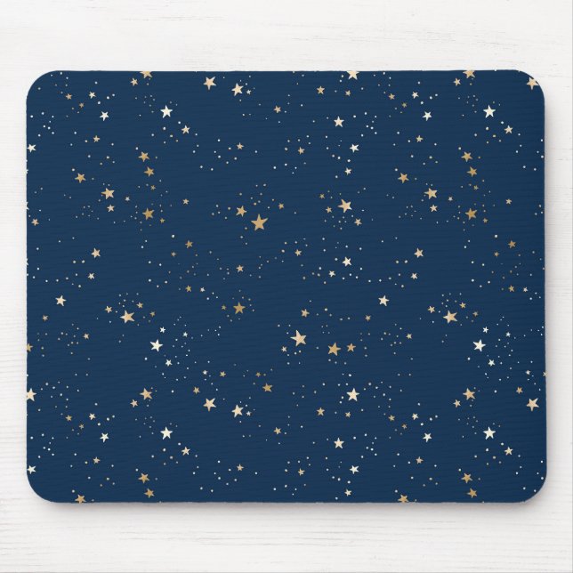 Mousepad Padrão Ouro Star no Blue Night (Frente)