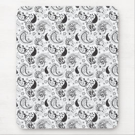 Mousepad Padrão Paisley Preto e Branco – Arte Textil Elegan
