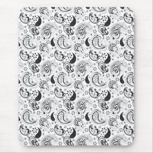 Mousepad Padrão Paisley Preto e Branco – Arte Textil Elegan