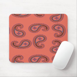 Mousepad padrão paisley vermelho