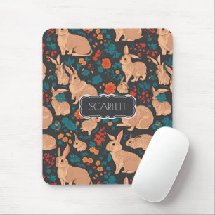 Mousepad Padrão Personalizado Colorido do Coelho da cinza
