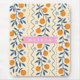 Mousepad Padrão personalizado de folk cítrico retrô fofo