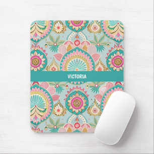 Mousepad Padrão Personalizado do Pastel Bazar Indiano