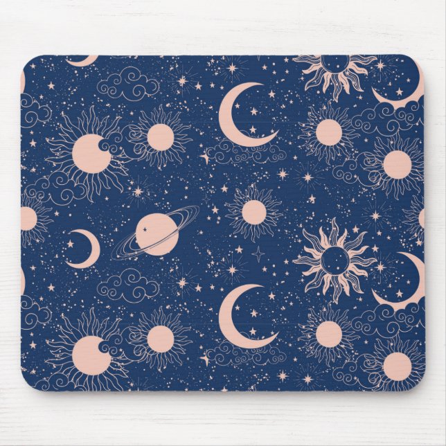 Mousepad Padrão Planetas e Estrelas (Frente)