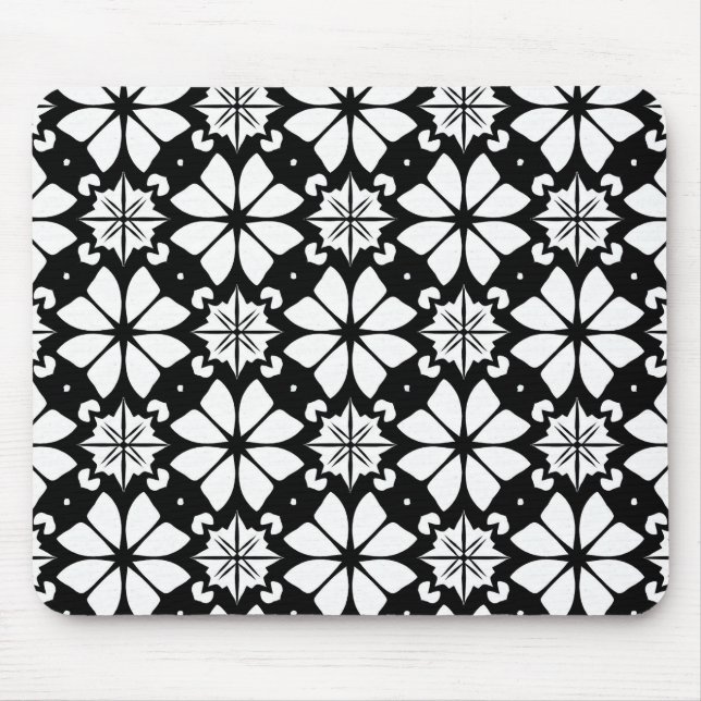 Mousepad Padrão preto e branco (Frente)
