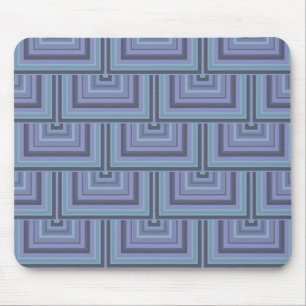 Mousepad Padrão quadrado de faixas de cinza azul