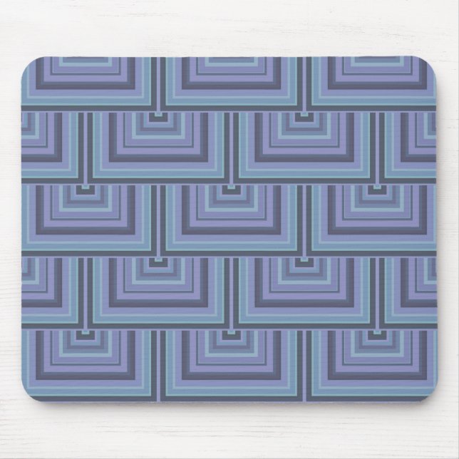 Mousepad Padrão quadrado de faixas de cinza azul (Frente)