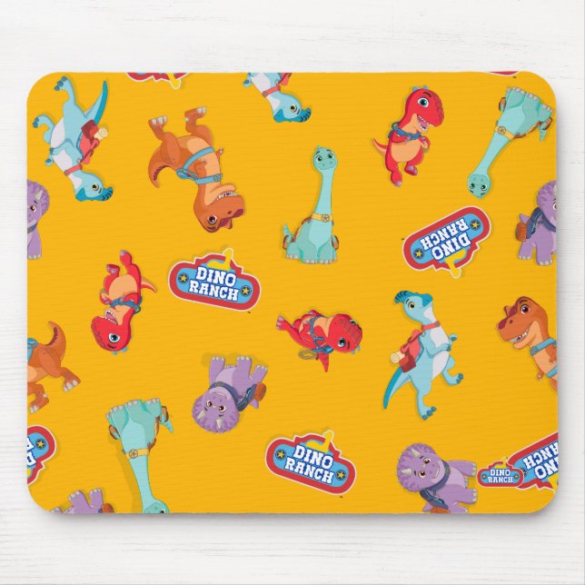 Mousepad Padrão Ranch Dino em Amarelo (Frente)