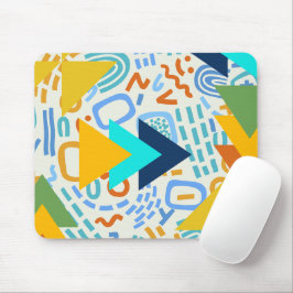 Mousepad Padrão retrô de abstrato com cores adoráveis 70s v