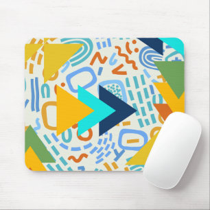 Mousepad Padrão retrô de abstrato com cores adoráveis 70s v