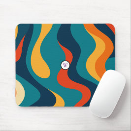 Mousepad Padrão Retro Ondulado Moderno Abstrato 