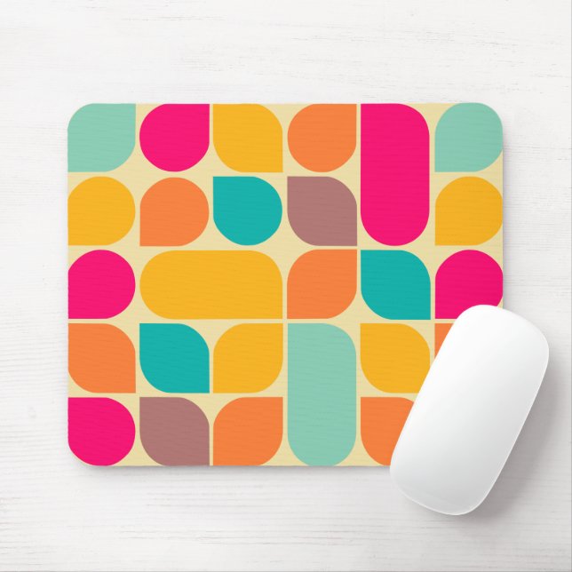 Mousepad Padrão retroativo colorido (Com mouse)