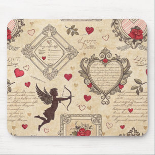 Mousepad Padrão Romântico do Cupido Vintage (8)