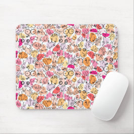 Mousepad padrão rosa divertido