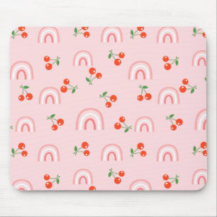Mousepad Padrão Rosa Rainbow Cherry
