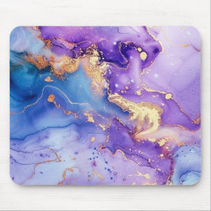 Mousepad Padrão Roxo Azul Minimalista Sem Costura com Brilh