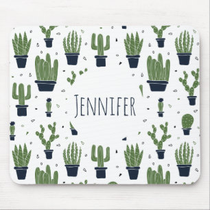 Mousepad Padrão Rustic Dark Green Cactus Desert