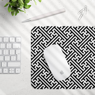 Mousepad Padrão Sayagata, japonês, preto e branco