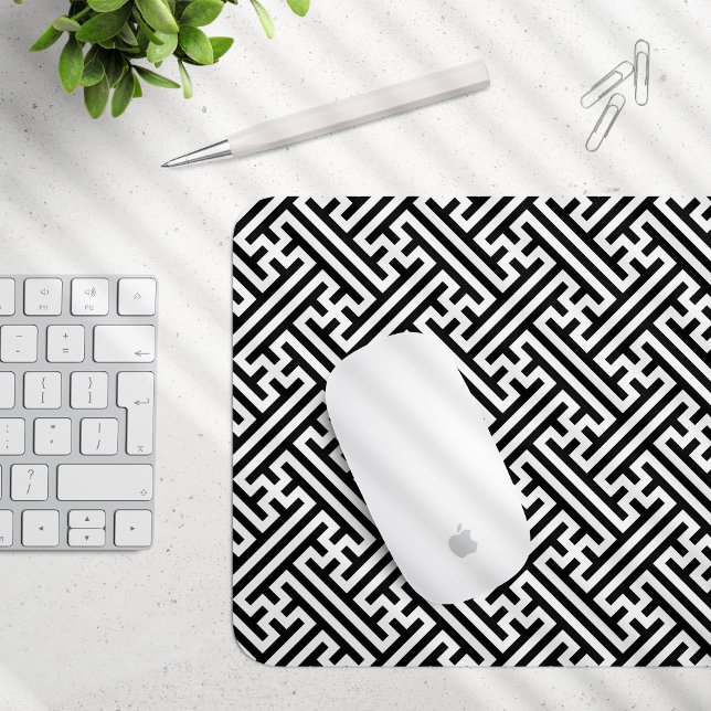 Mousepad Padrão Sayagata, japonês, preto e branco (Criador carregado)