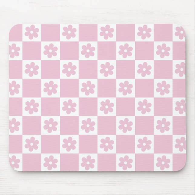 Mousepad Padrão selecionado da Flor Rosa (Frente)