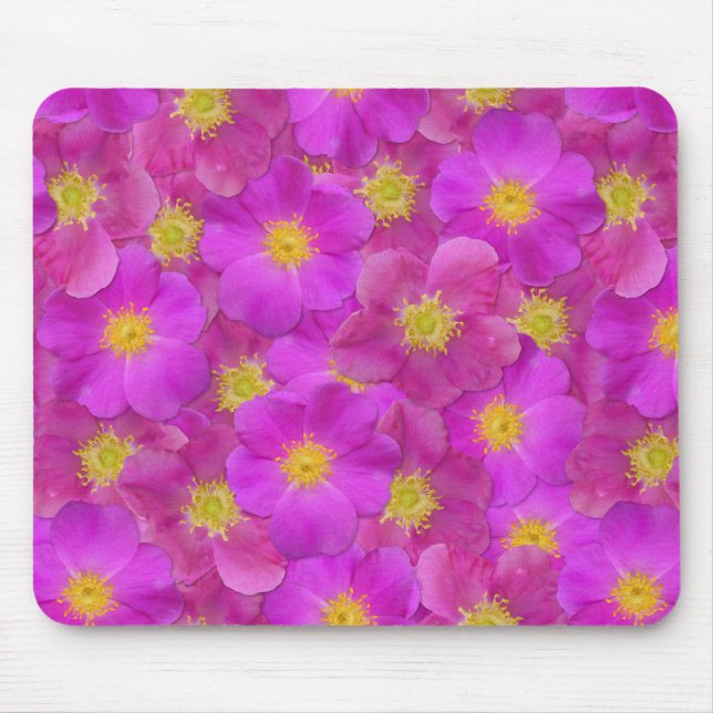 Mousepad Padrão Selvagem de Rosa (Frente)